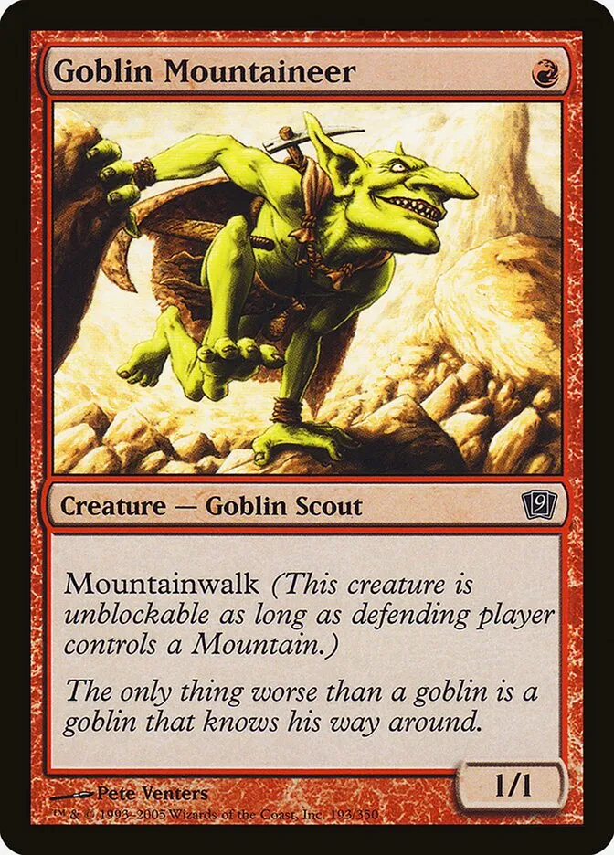 2005 Ninth Edition Goblin Mountaineer #193★ common card image