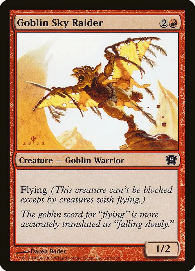 2005 Ninth Edition Goblin Sky Raider #195★ common card image