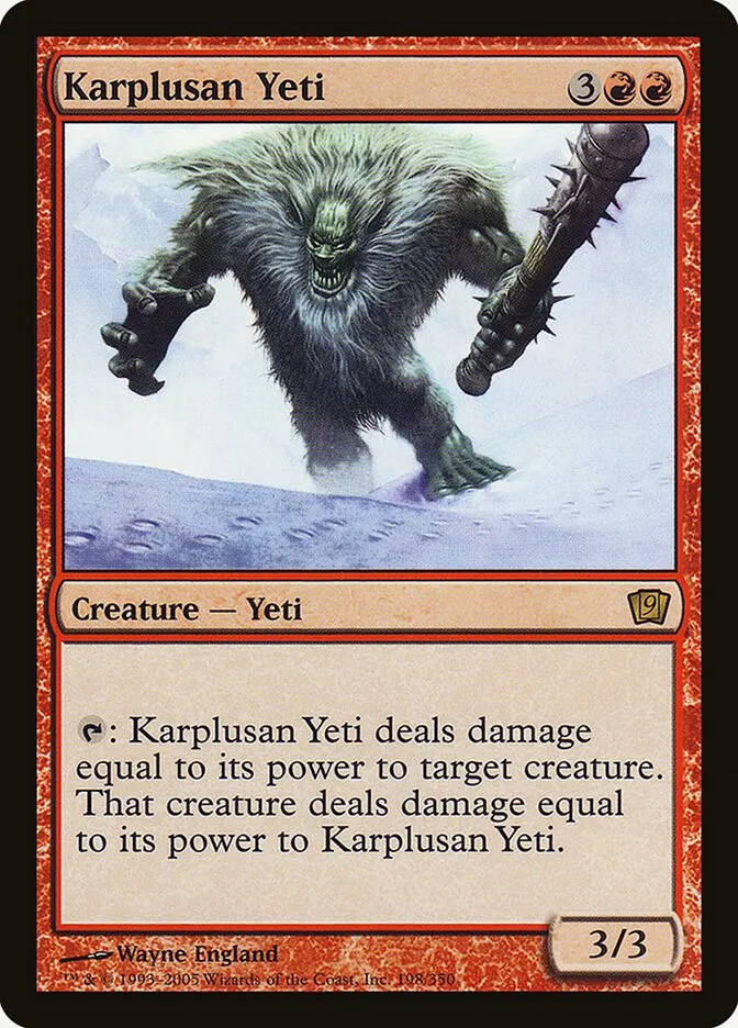 2005 Ninth Edition Karplusan Yeti #198★ rare card image