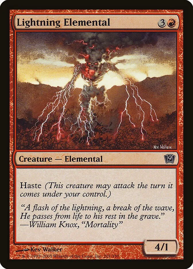 2005 Ninth Edition Lightning Elemental #201★ common card image