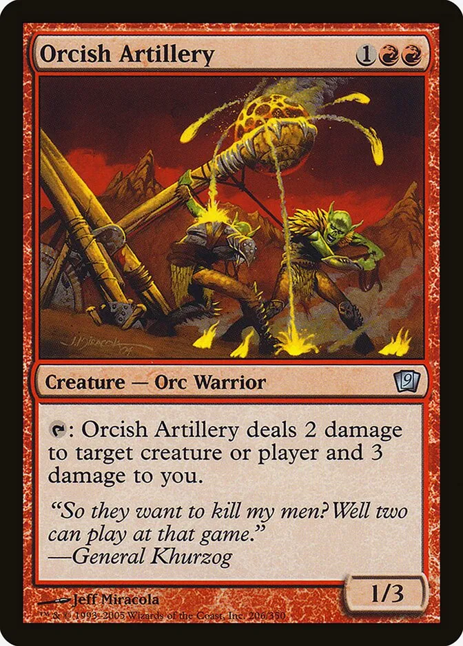 2005 Ninth Edition Orcish Artillery #206★ uncommon card image
