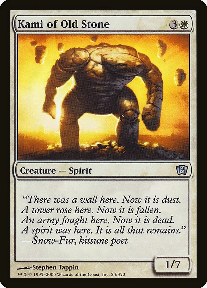 2005 Ninth Edition Kami of Old Stone #24★ uncommon card image