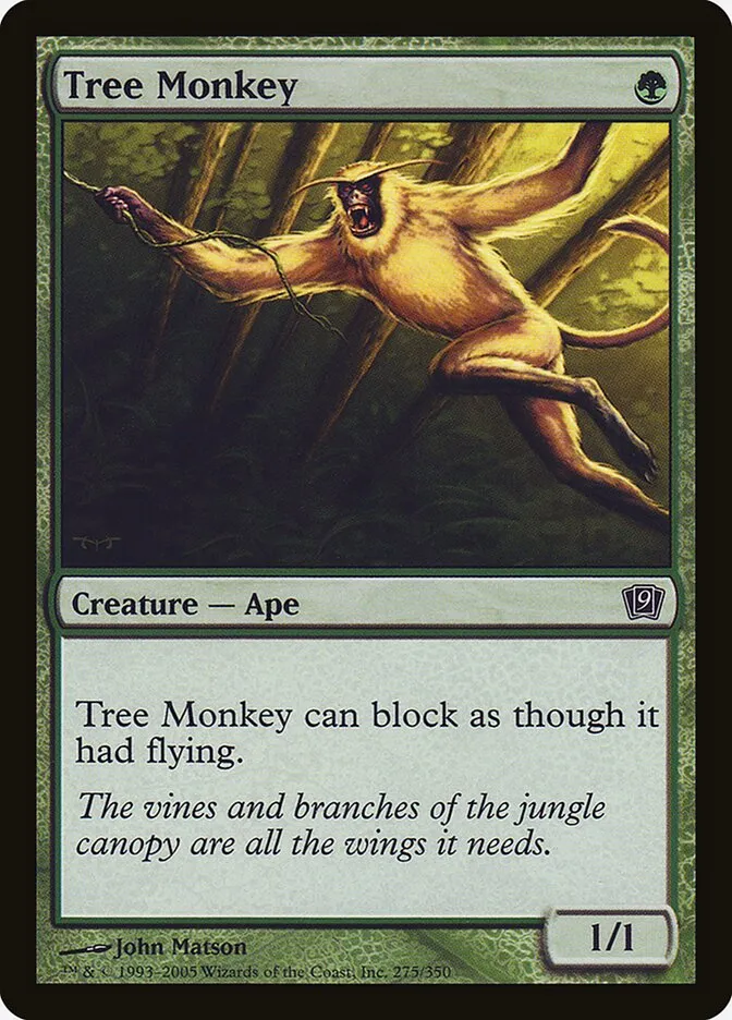 2005 Ninth Edition Tree Monkey #275★ common card image