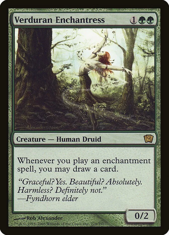 2005 Ninth Edition Verduran Enchantress #279★ rare card image