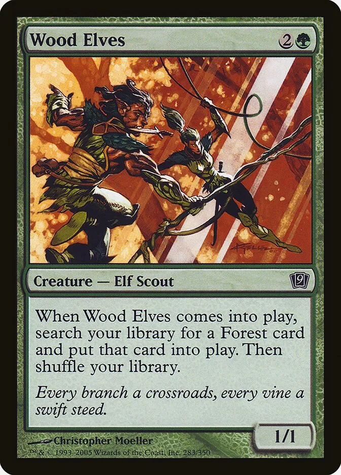 2005 Ninth Edition Wood Elves #283★ common card image