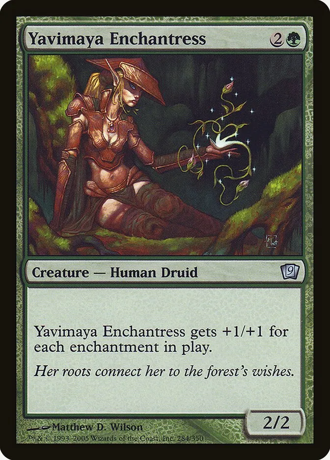 2005 Ninth Edition Yavimaya Enchantress #284★ uncommon card image