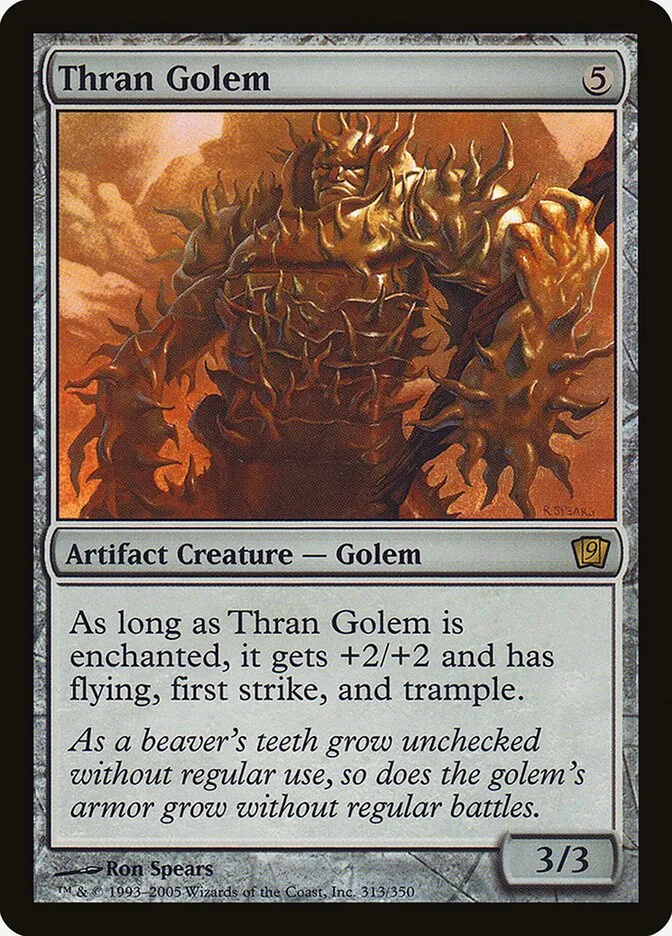 2005 Ninth Edition Thran Golem #313★ rare card image