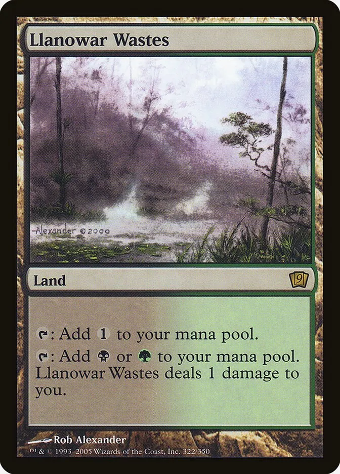 2005 Ninth Edition Llanowar Wastes #322★ rare card image