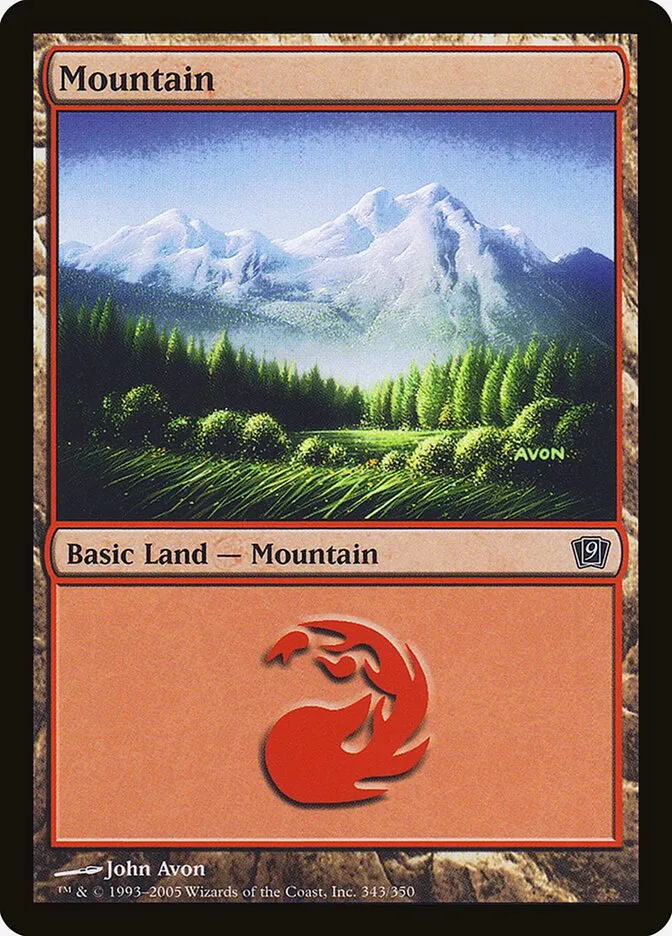 2005 Ninth Edition Mountain #343★ common card image