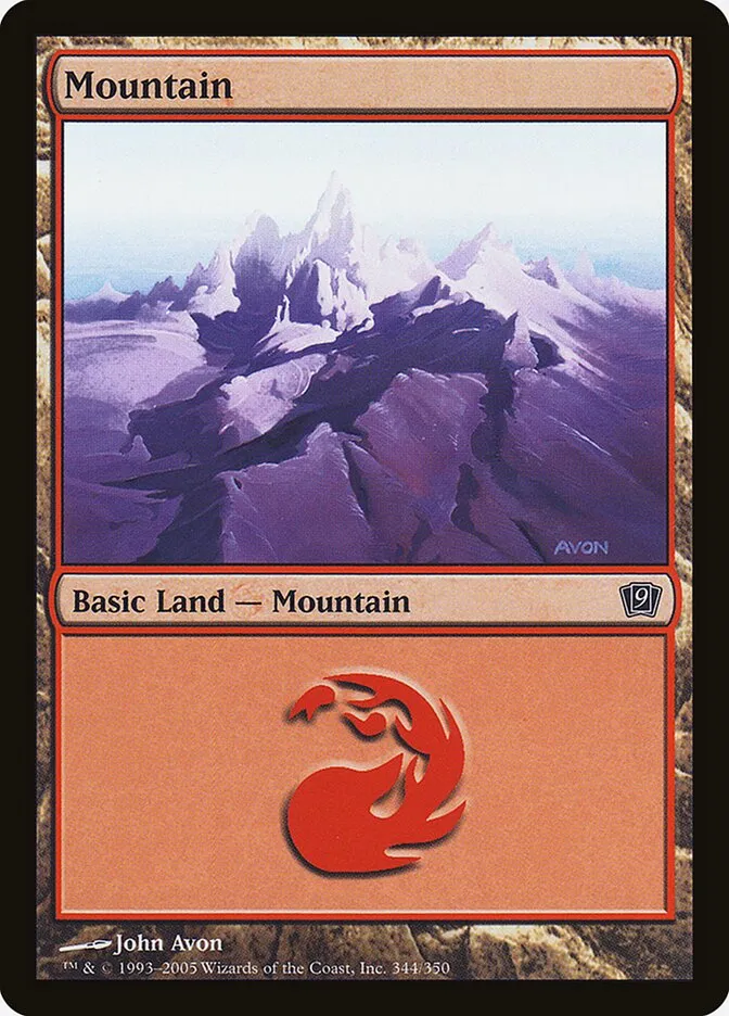 2005 Ninth Edition Mountain common #344 common card image
