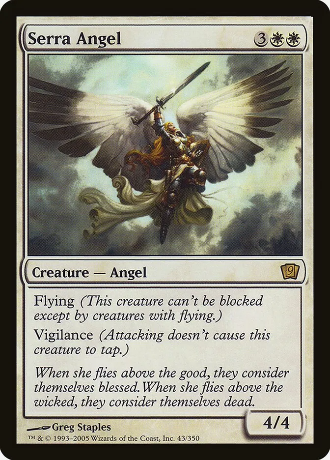 2005 Ninth Edition Serra Angel #43★ rare card image