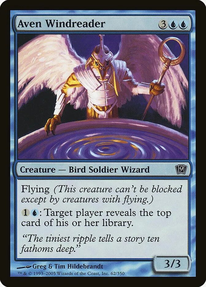 2005 Ninth Edition Aven Windreader #62★ common card image