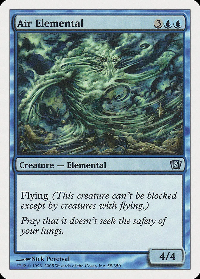 2005 Ninth Edition Air Elemental uncommon #58 uncommon card image