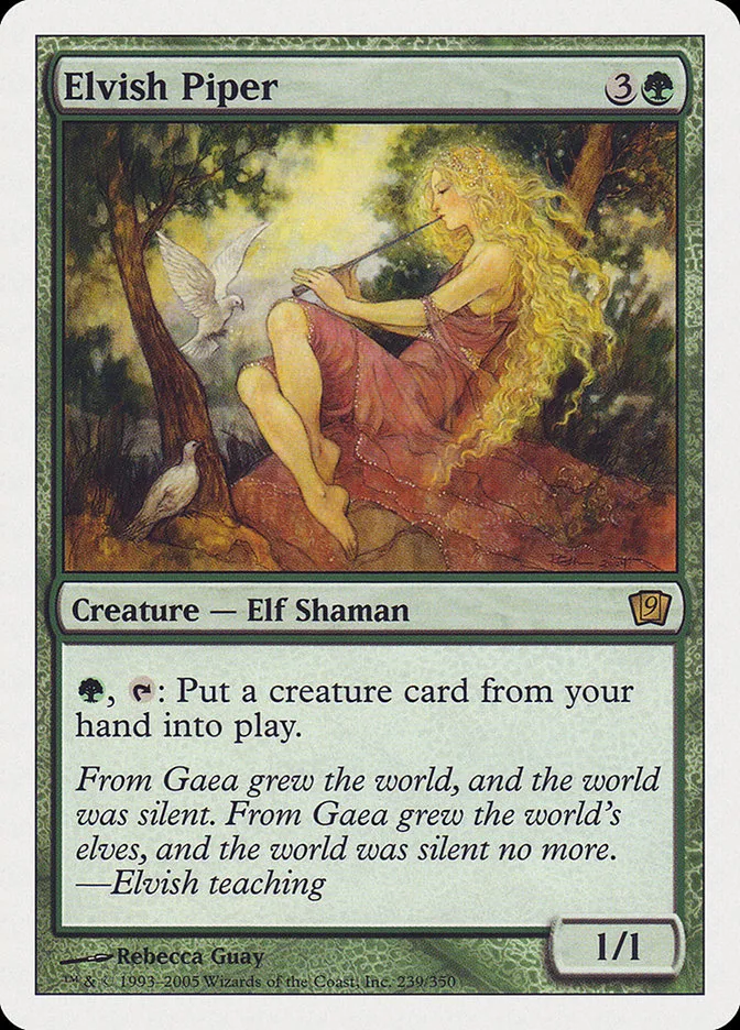 2005 Ninth Edition Elvish Piper #239 rare card image