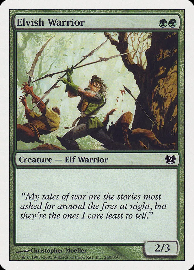 2005 Ninth Edition Elvish Warrior common #240 common card image