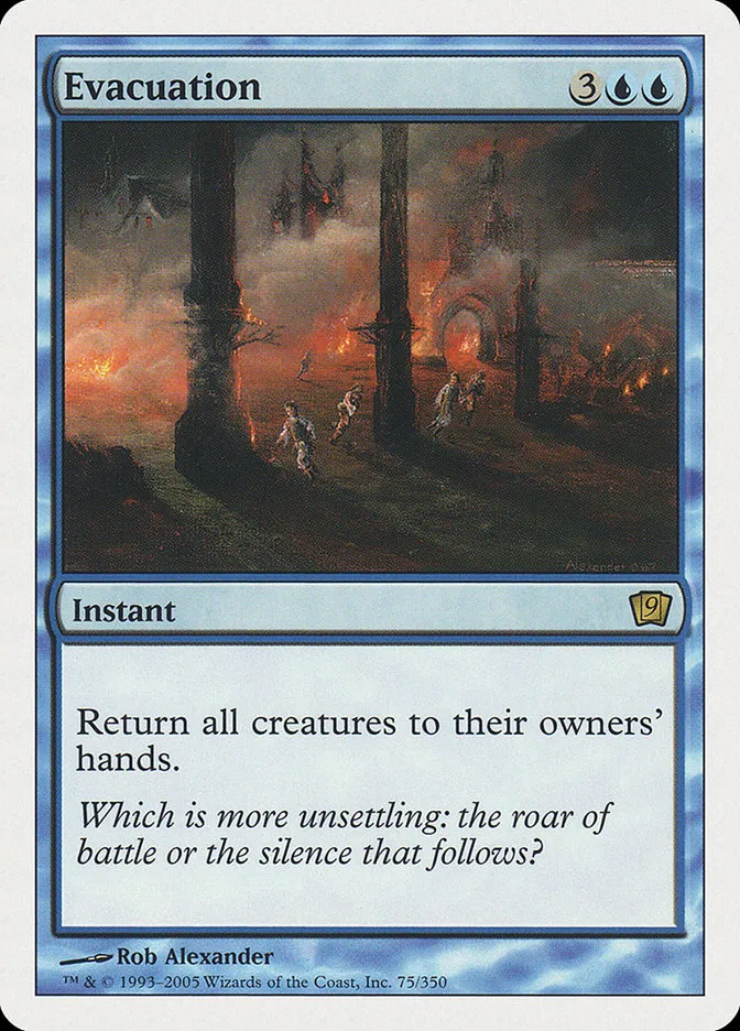 2005 Ninth Edition Evacuation rare #75 rare card image