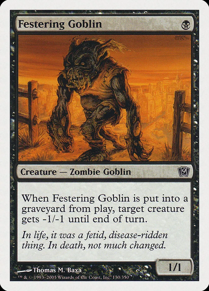 2005 Ninth Edition Festering Goblin common #130 common card image