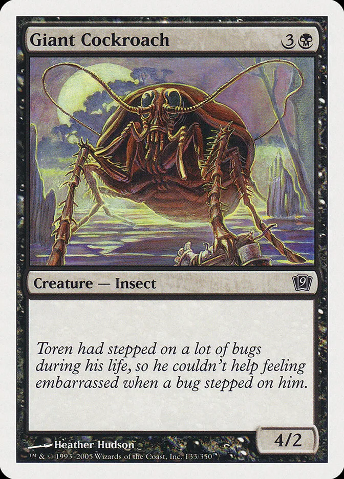 2005 Ninth Edition Giant Cockroach common #133 common card image