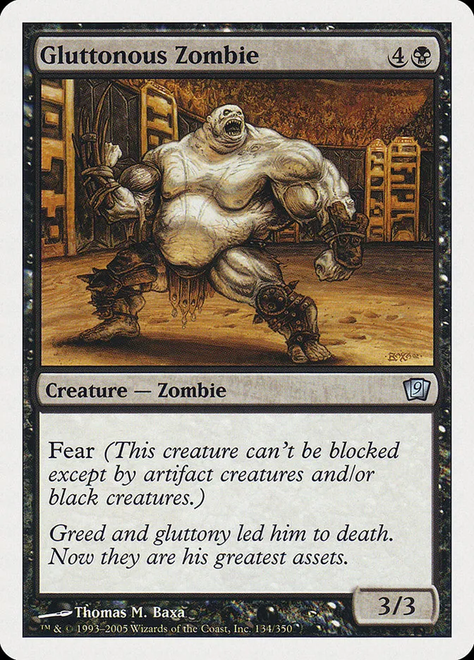2005 Ninth Edition Gluttonous Zombie uncommon #134 uncommon card image