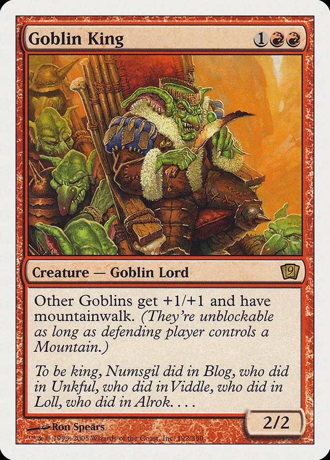 2005 Ninth Edition Goblin King #192 rare card image