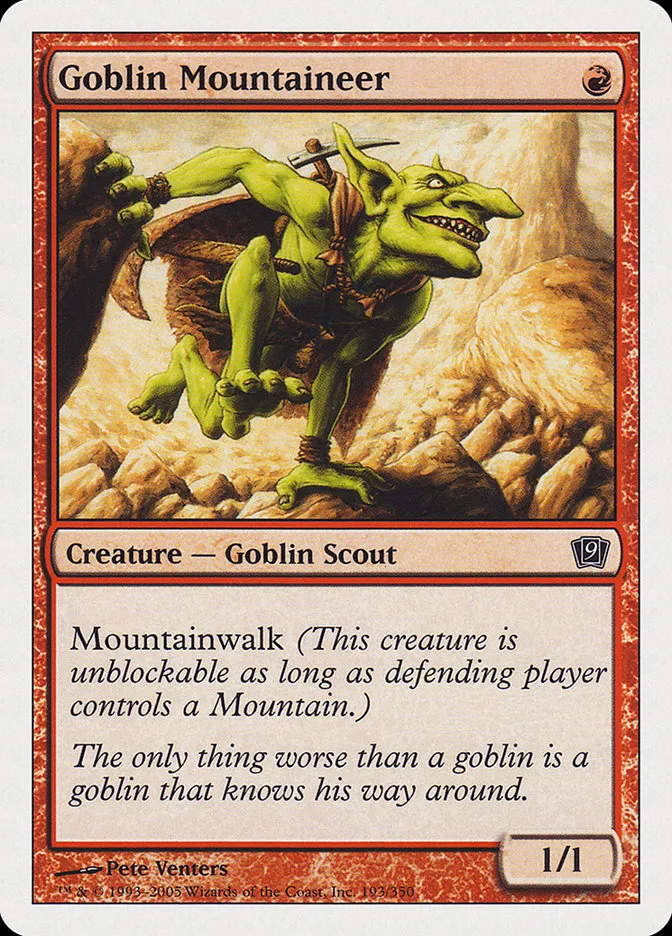 2005 Ninth Edition Goblin Mountaineer #193 common card image