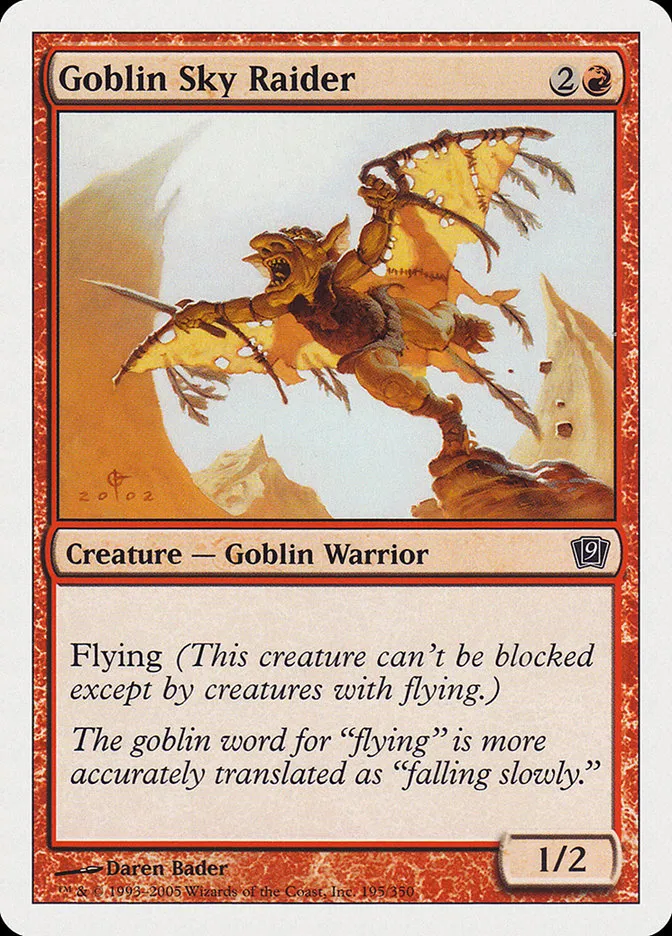 2005 Ninth Edition Goblin Sky Raider common #195 common card image