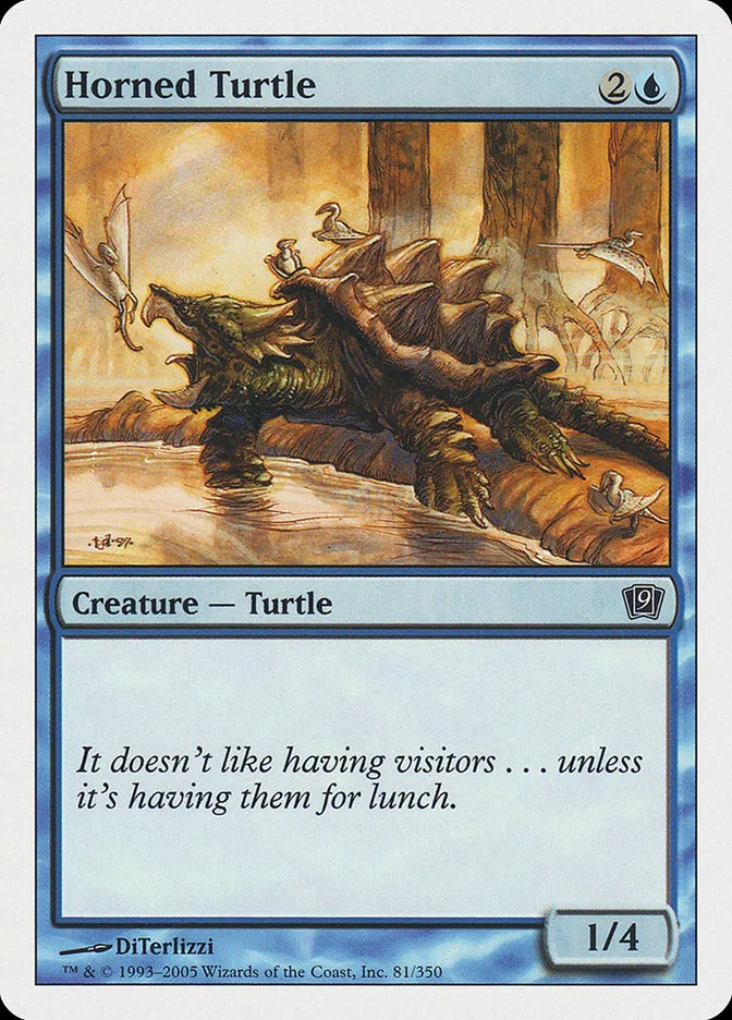 2005 Ninth Edition Horned Turtle common #81 common card image
