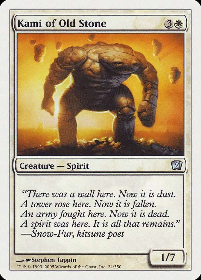 2005 Ninth Edition Kami of Old Stone #24 uncommon card image