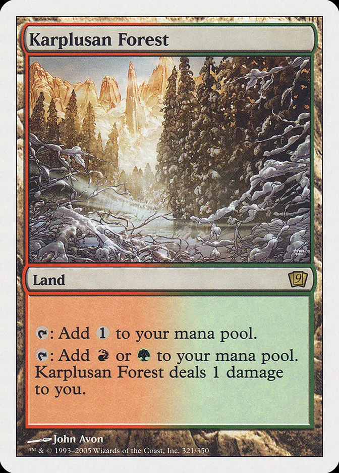 2005 Ninth Edition Karplusan Forest rare #321 rare card image