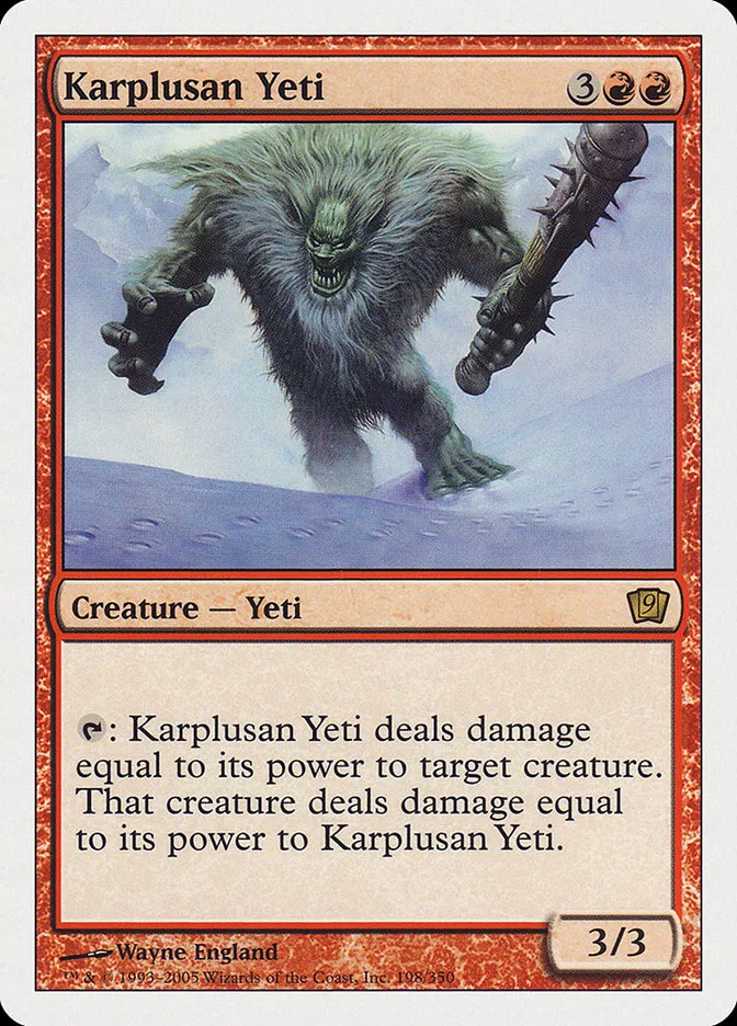 2005 Ninth Edition Karplusan Yeti #198 rare card image
