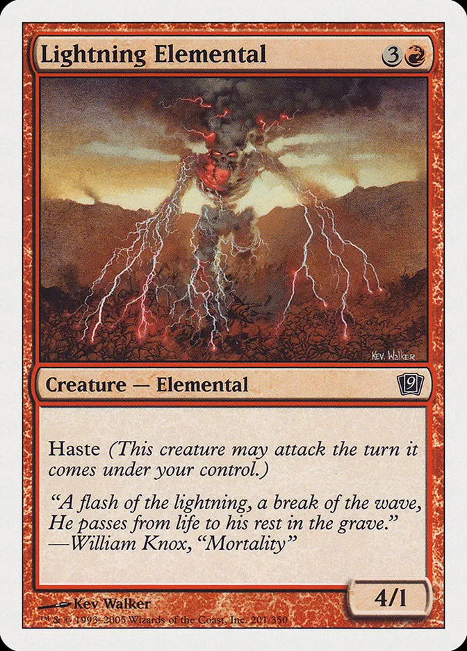 2005 Ninth Edition Lightning Elemental common #201 common card image