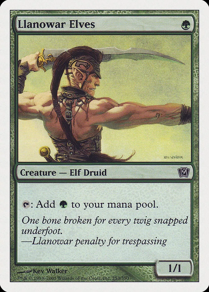 2005 Ninth Edition Llanowar Elves #253 common card image