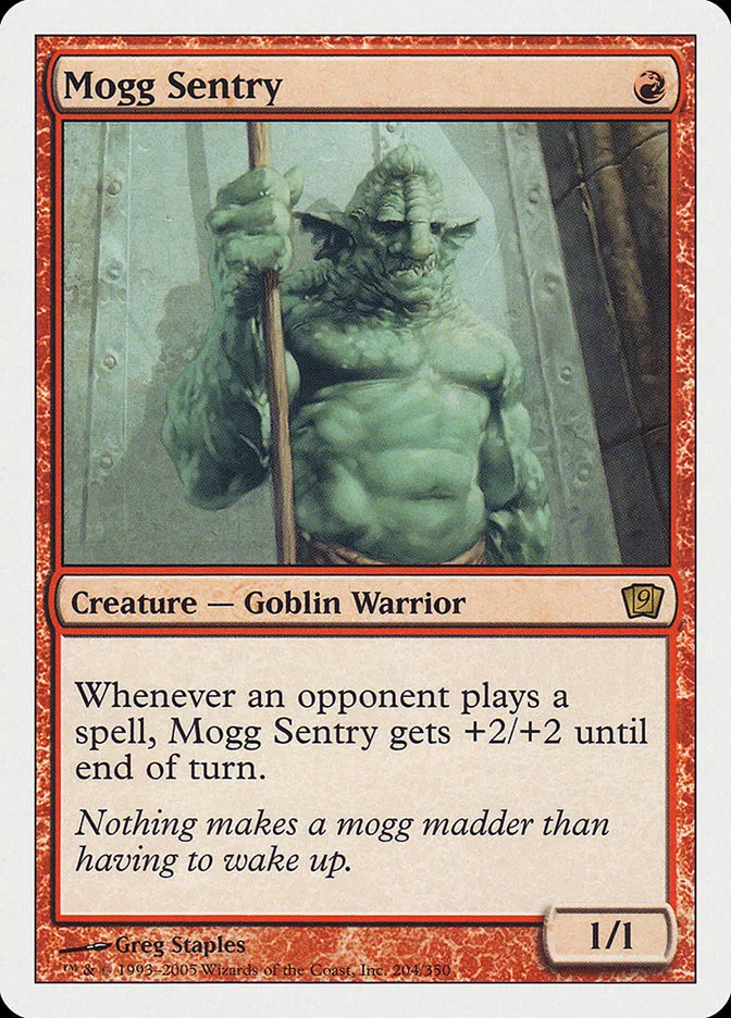 2005 Ninth Edition Mogg Sentry #204 rare card image
