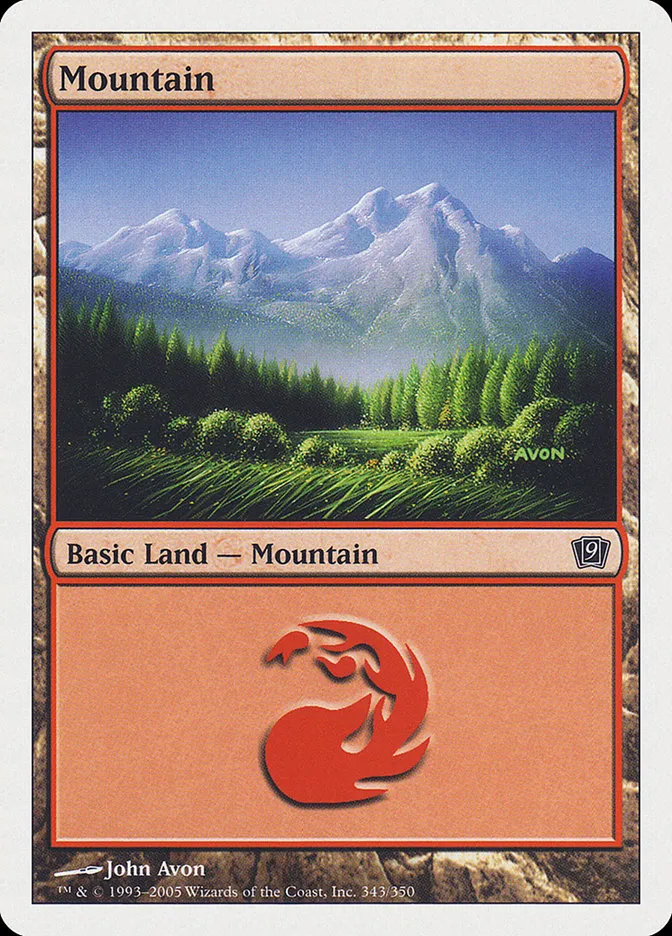 2005 Ninth Edition Mountain common #343 common card image