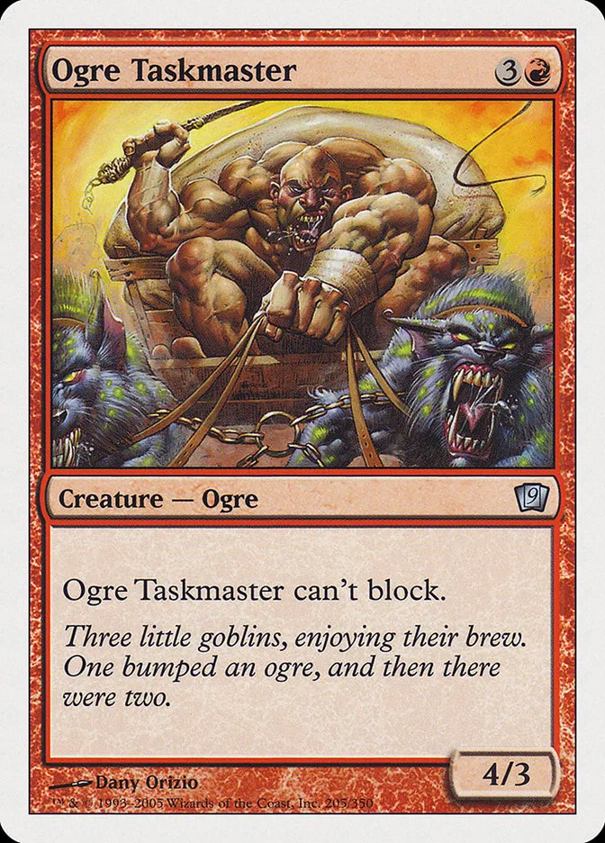 2005 Ninth Edition Ogre Taskmaster uncommon #205 uncommon card image