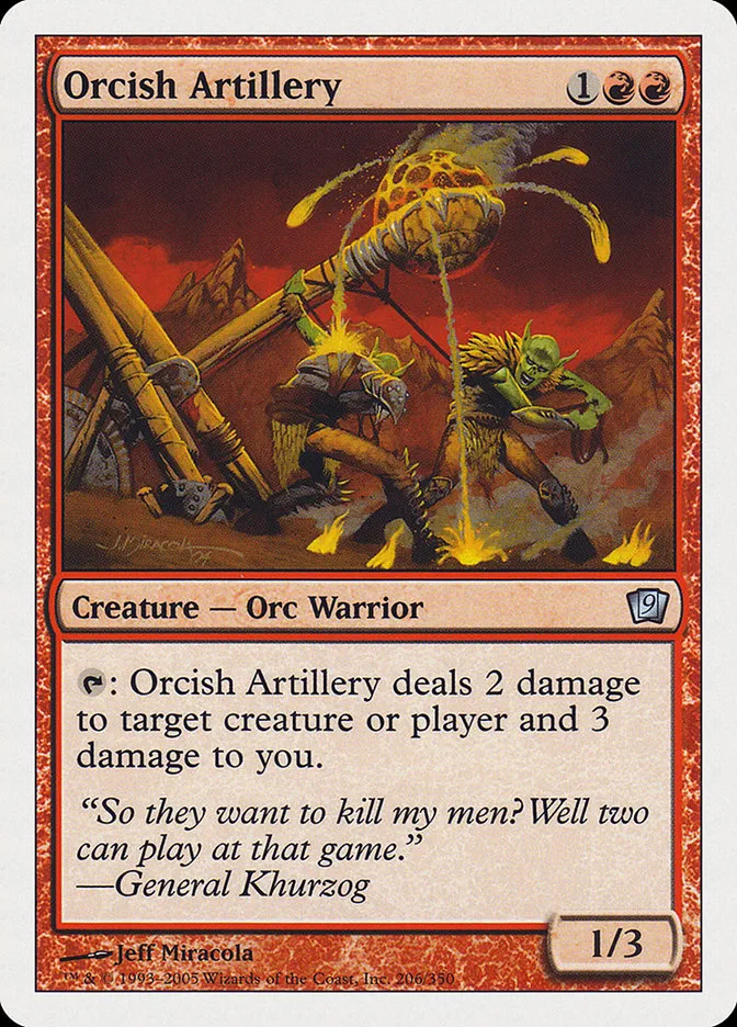 2005 Ninth Edition Orcish Artillery #206 uncommon card image