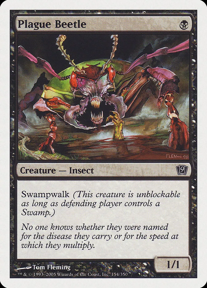 2005 Ninth Edition Plague Beetle common #154 common card image
