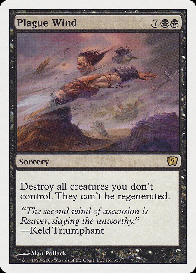 2005 Ninth Edition Plague Wind #155 rare card image