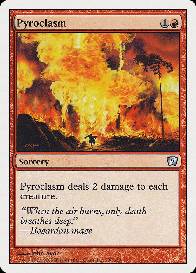 2005 Ninth Edition Pyroclasm uncommon #208 uncommon card image