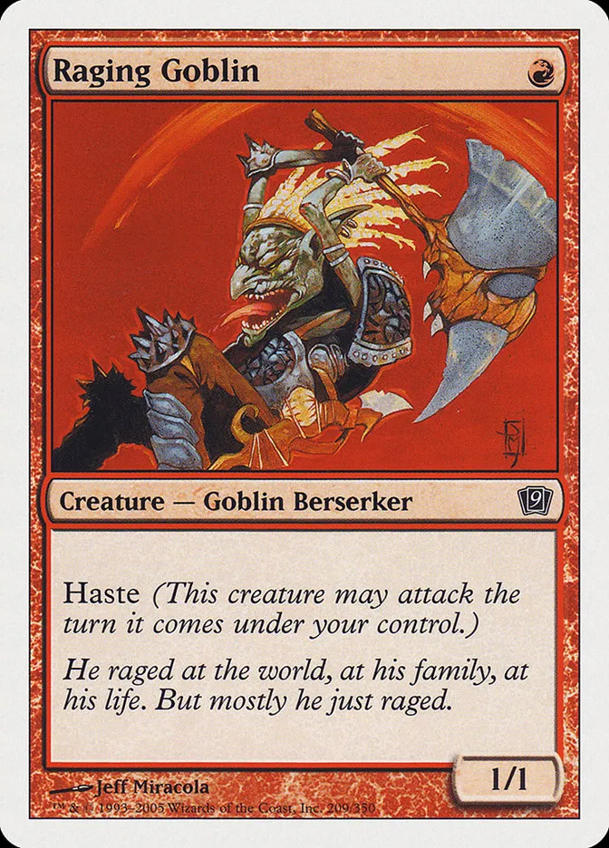 2005 Ninth Edition Raging Goblin common #209 common card image