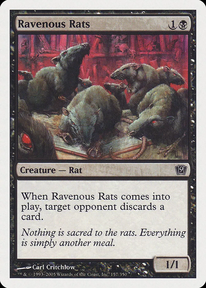 2005 Ninth Edition Ravenous Rats common #157 common card image
