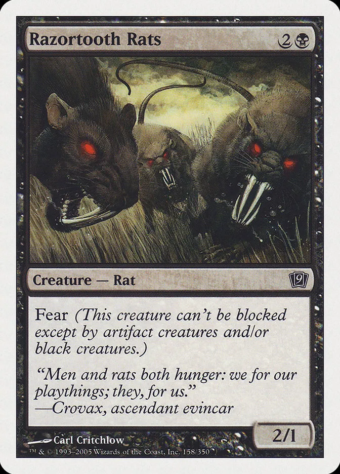 2005 Ninth Edition Razortooth Rats common #158 common card image
