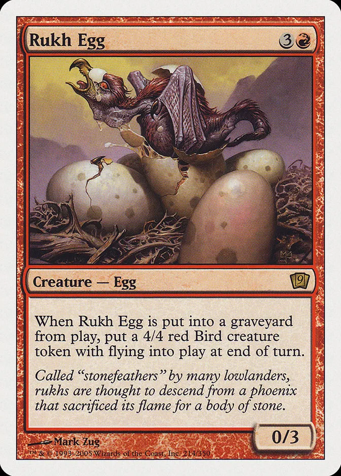 2005 Ninth Edition Rukh Egg rare #214 rare card image