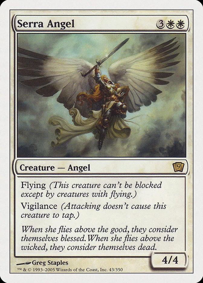 2005 Ninth Edition Serra Angel #43 rare card image