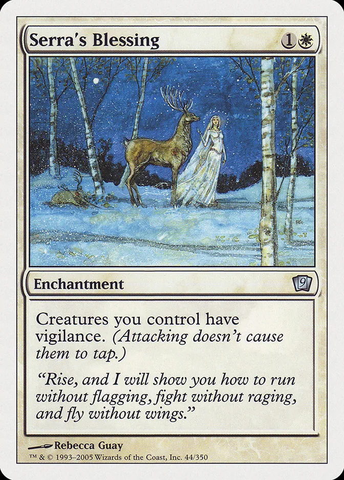 2005 Ninth Edition Serra's Blessing uncommon #44 uncommon card image