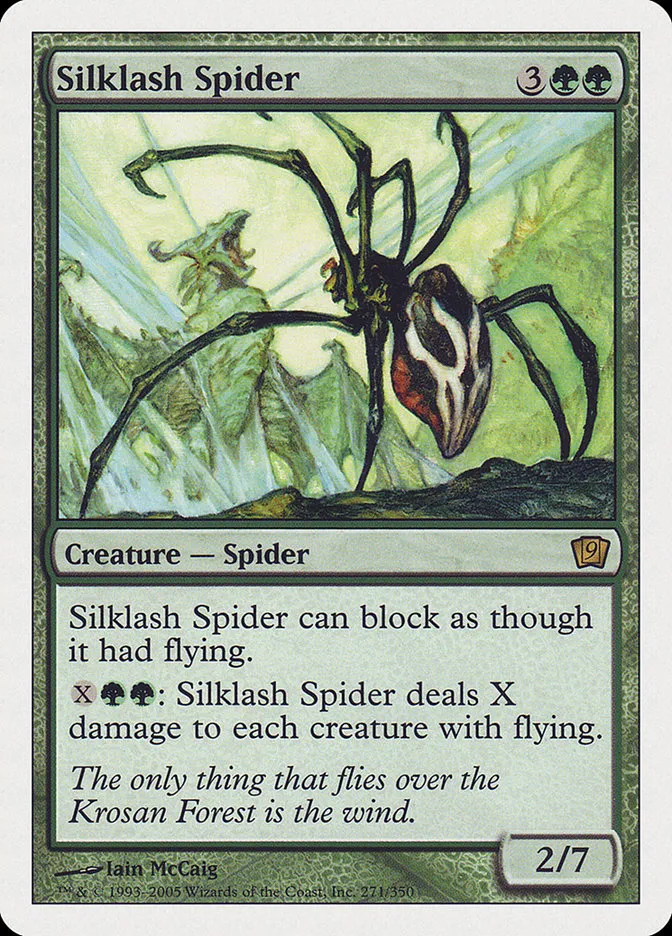 2005 Ninth Edition Silklash Spider #271 rare card image
