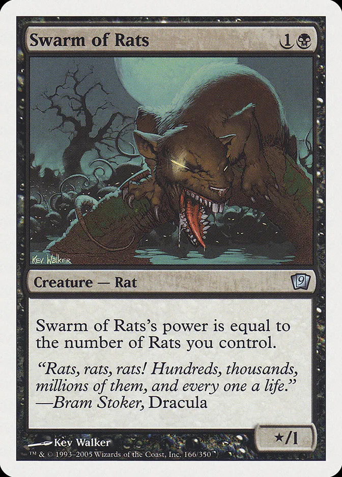 2005 Ninth Edition Swarm of Rats #166 uncommon card image