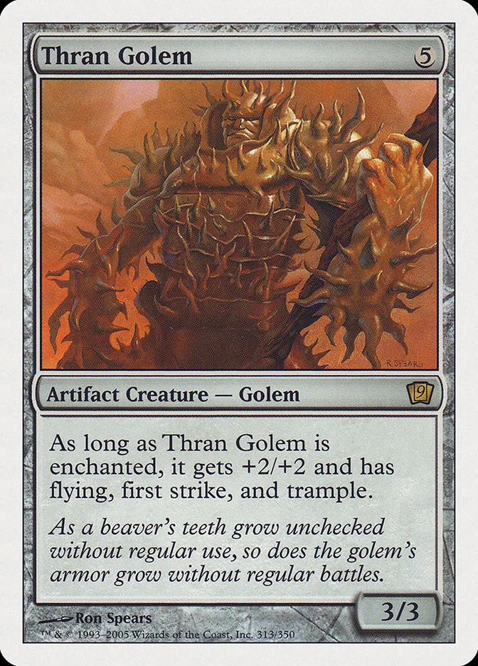 2005 Ninth Edition Thran Golem #313 rare card image