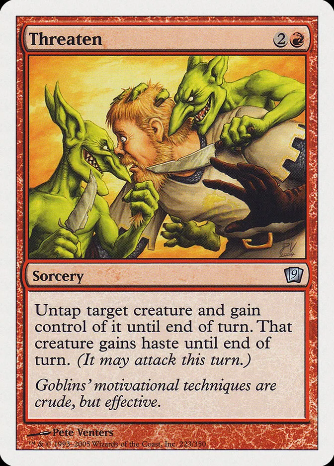 2005 Ninth Edition Threaten #223 uncommon card image