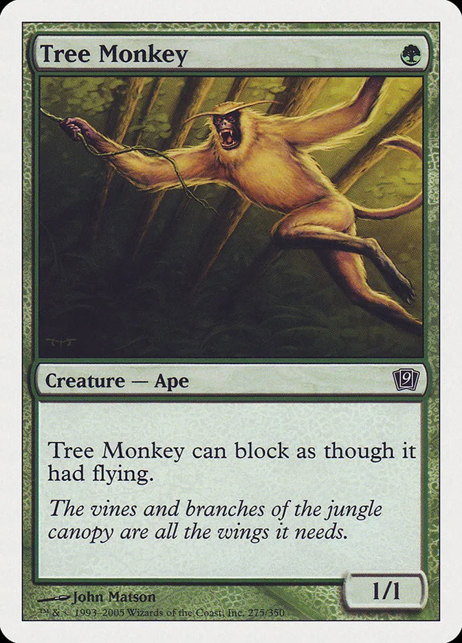2005 Ninth Edition Tree Monkey common #275 common card image